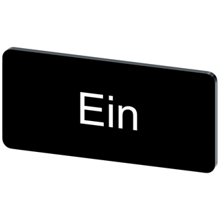 Labeling plate 12.5 x 27 mm, label black, labeling: Ein