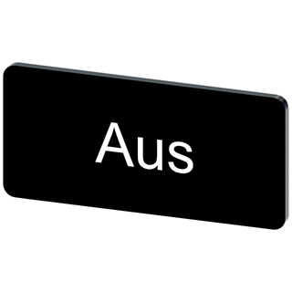 Labeling plate 12.5 x 27 mm, label black, labeling: Aus