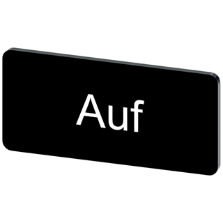 Labeling plate 12.5 x 27 mm, label black, labeling: Auf