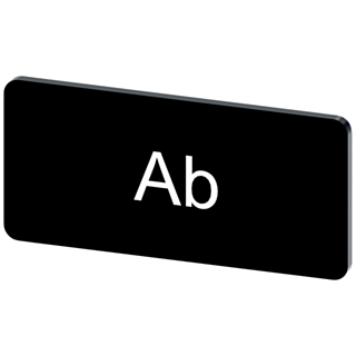 Labeling plate 12.5 x 27 mm, label black, labeling: Ab