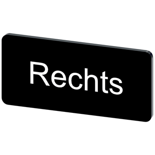 Labeling plate 12.5 x 27 mm, label black, labeling: Rechts