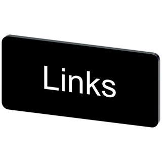 Labeling plate 12.5 x 27 mm, label black, labeling: Links