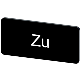 Labeling plate 12.5 x 27 mm, label black, labeling: Zu