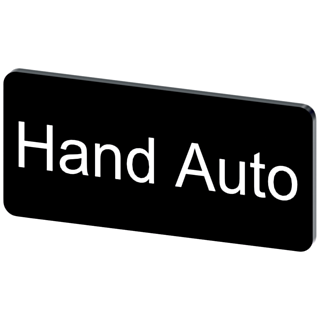 Labeling plate 12.5 x 27 mm, label black, labeling: Hand Auto