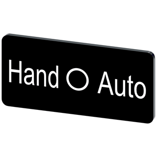 Labeling plate 12.5 x 27 mm, label black, labeling: Hand O Auto