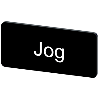 Labeling plate 12.5 x 27 mm, label black, labeling: JOG