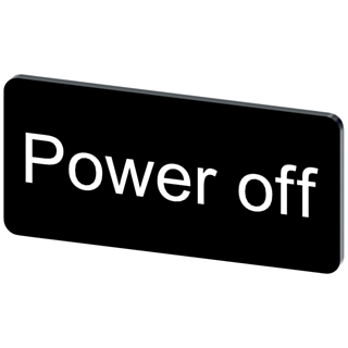 Labeling plate 12.5 x 27 mm, label black, labeling: Power on