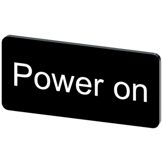 Labeling plate 12.5 x 27 mm, label black, labeling: Power off