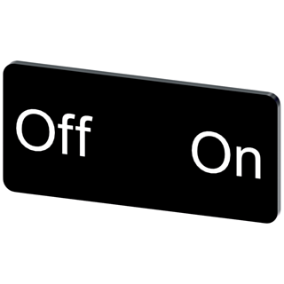 Labeling plate 12.5 x 27 mm, label black, labeling: Off-On