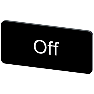 Labeling plate 12.5 x 27 mm, label black, labeling: Off