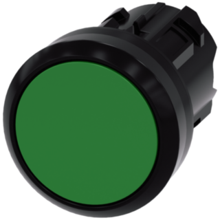 Pushbutton, 22 mm, round, plastic, green, button
