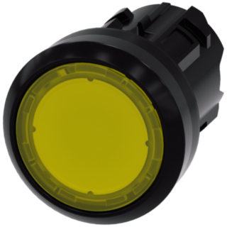 Pushbutton, illuminated, 22 mm, round, plastic, yellow, button