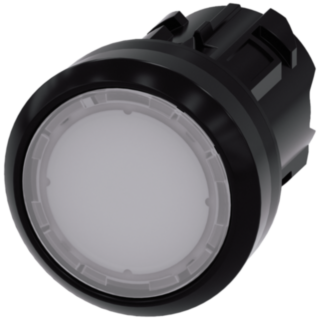 Pushbutton, illuminated, 22 mm, round, plastic, white, button
