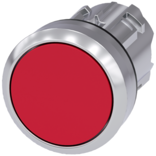 Pushbutton, 22 mm, round, metal, high gloss, red, button