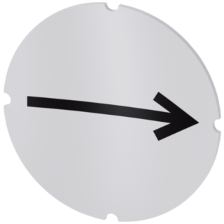 Inscription plate for illuminated pushbutton, round, milky, icon: Arrow pointing to the right