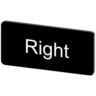 Labeling plate 12.5 x 27 mm, label black, labeling: Rechts