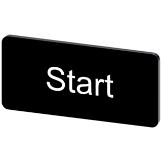 Labeling plate 12.5 x 27 mm, label black, labeling: Start