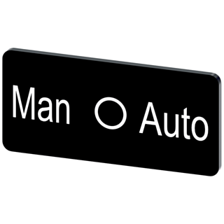 Labeling plate 12.5 x 27 mm, label black, labeling: Man-O-Auto