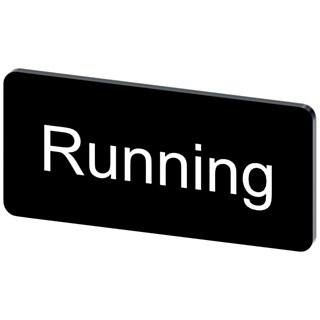 Labeling plate 12.5 x 27 mm, label black, labeling: Running