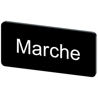 Labeling plate 12.5 x 27 mm, label black, labeling: Marche