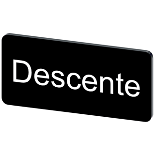 Labeling plate 12.5 x 27 mm, label black, labeling: Descente