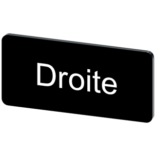 Labeling plate 12.5 x 27 mm, label black, labeling: DROITE