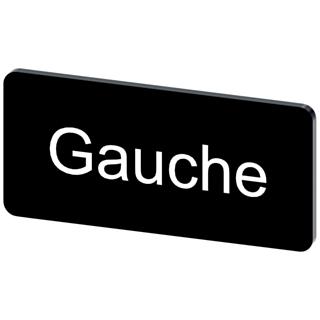 Labeling plate 12.5 x 27 mm, label black, labeling: GAUCHE