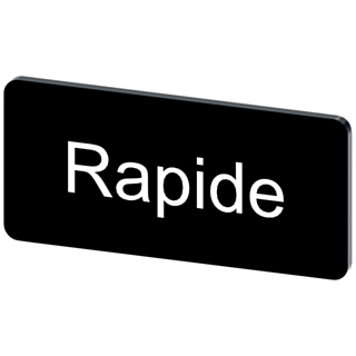 Labeling plate 12.5 x 27 mm, label black, labeling: rapide
