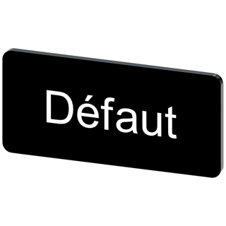 Labeling plate 12.5 x 27 mm, label black, labeling: DEFAUT