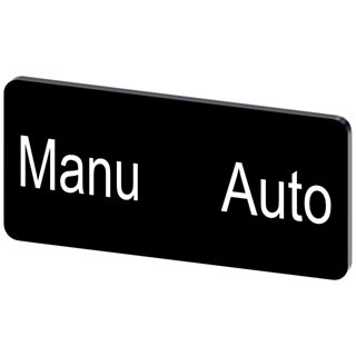 Labeling plate 12.5 x 27 mm, label black, labeling: Manu Auto