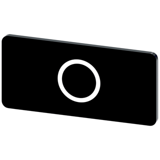 Labeling plate 12.5x27 mm, black label, icon: O*