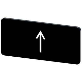 Labeling plate 12.5x27 mm, black label, icon: Arrow pointing up