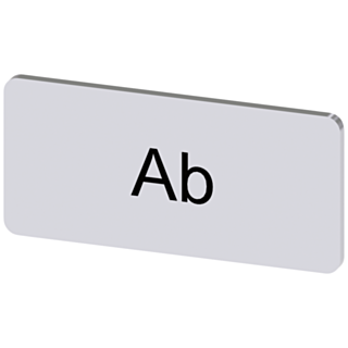 Labeling plate 12.5 x 27 mm, silver-colored label, labeling: Ab