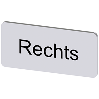 Labeling plate 12.5 x 27 mm, silver-colored label, labeling: Rechts