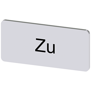 Labeling plate 12.5 x 27 mm, silver-colored label, labeling: Zu