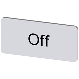 Labeling plate 12.5 x 27 mm, silver-colored label, labeling: Off