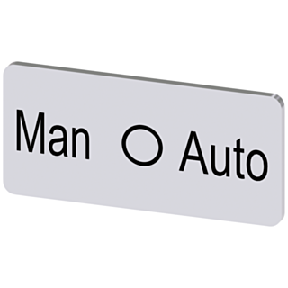 Labeling plate 12.5 x 27 mm, silver-colored label, labeling: Man-O-Auto