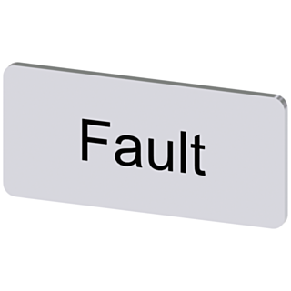 Labeling plate 12.5 x 27 mm, silver-colored label, labeling: Fault