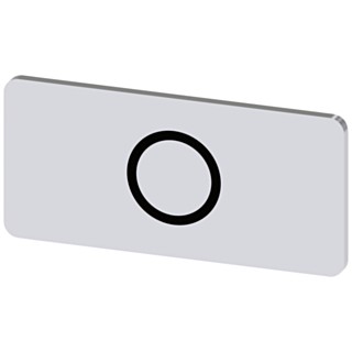 Labeling plate 12.5 x 27 mm, silver-colored label, icon: O*