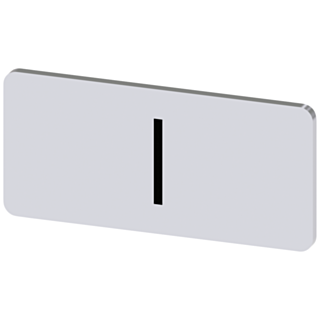 Labeling plate 12.5 x 27 mm, silver-colored label, icon: I*