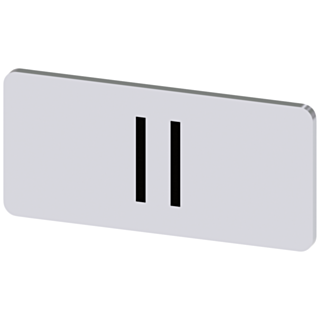 Labeling plate 12.5 x 27 mm, silver-colored label, icon: II*