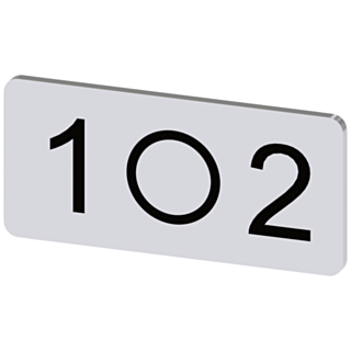 Labeling plate 12.5 x 27 mm, silver-colored label, icon: 1 O 2