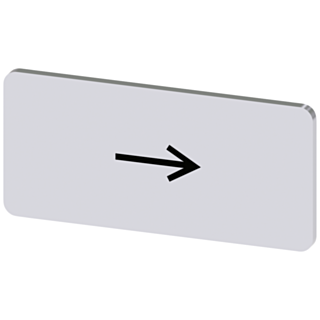 Labeling plate 12.5 x 27 mm, silver-colored label, icon: Arrow pointing to the right