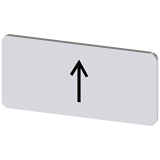 Labeling plate 12.5 x 27 mm, silver-colored label, icon: Arrow pointing up
