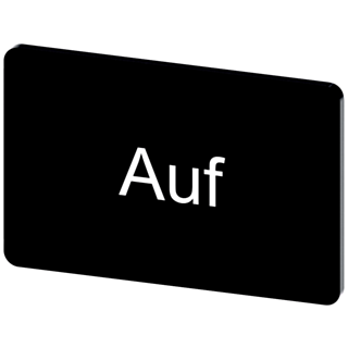 Labeling plate 17.5 x 27 mm, label black, labeling: Auf