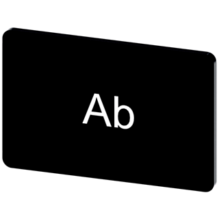 Labeling plate 17.5 x 27 mm, label black, labeling: Ab