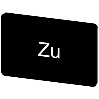 Labeling plate 17.5 x 27 mm, label black, labeling: Zu