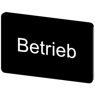 Labeling plate 17.5 x 27 mm, label black, labeling: Betrieb