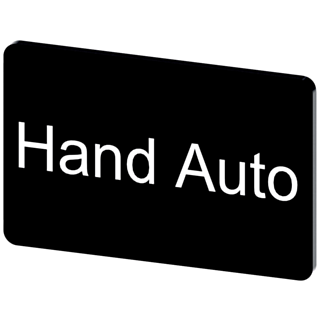 Labeling plate 17.5 x 27 mm, label black, labeling: Hand Auto