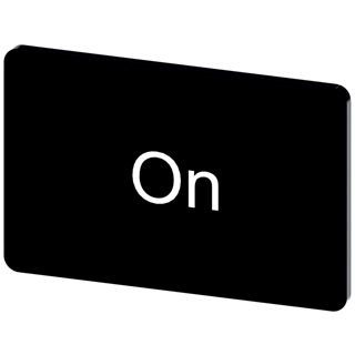Labeling plate 17.5 x 27 mm, label black, labeling: On